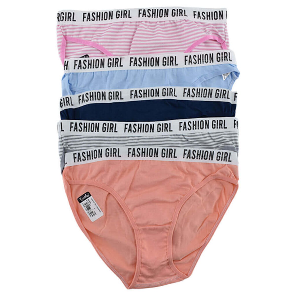 Külot, String, TangaTutku 0540 Hera 6'lı Paket Beli Lastikli Çizgili Bayan Elastan Bikini Külot