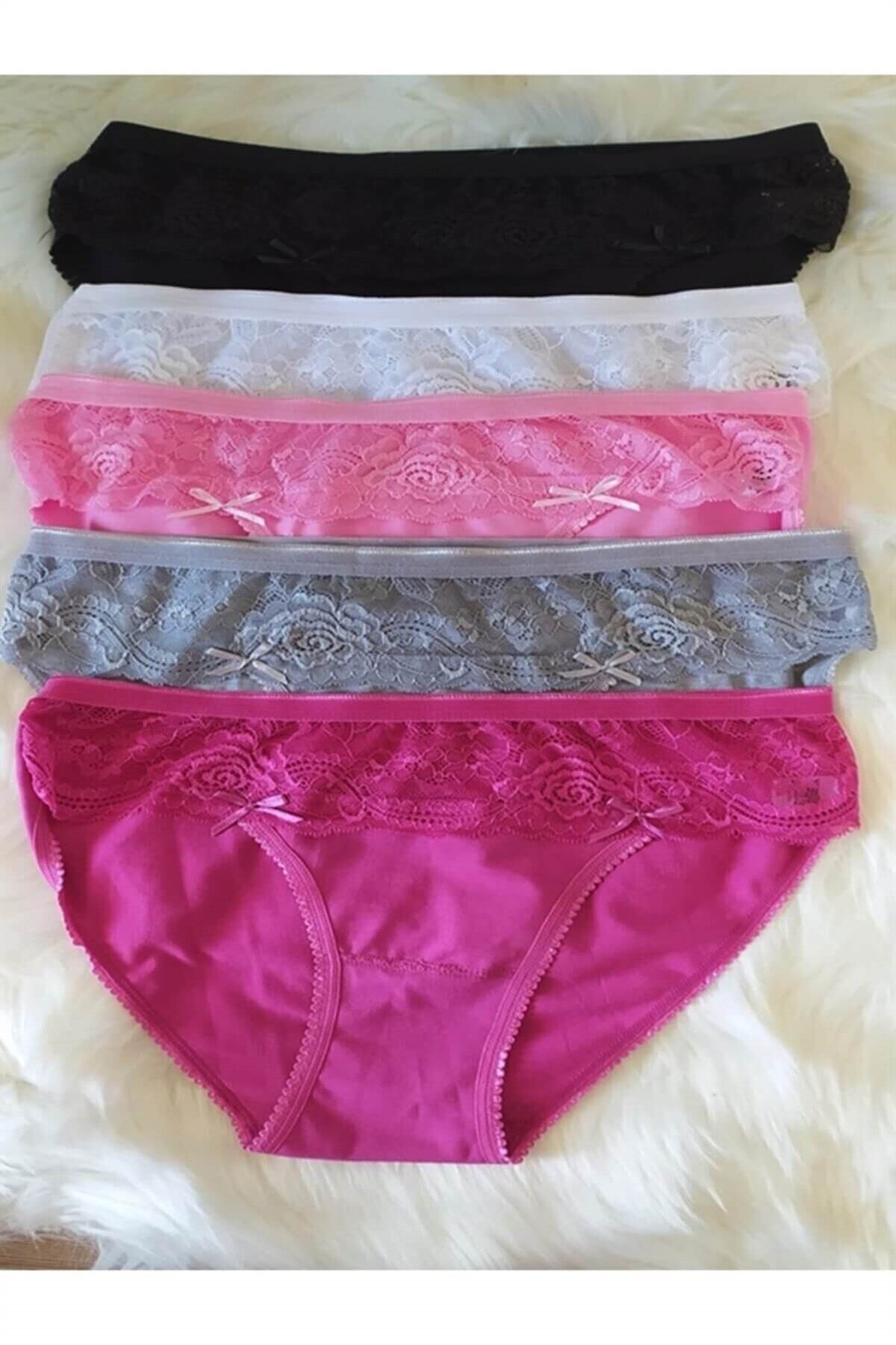 Külot, String, TangaTutku 0736 Funda 6'lı Paket Dantelli Elastan Bayan Bikini Külot