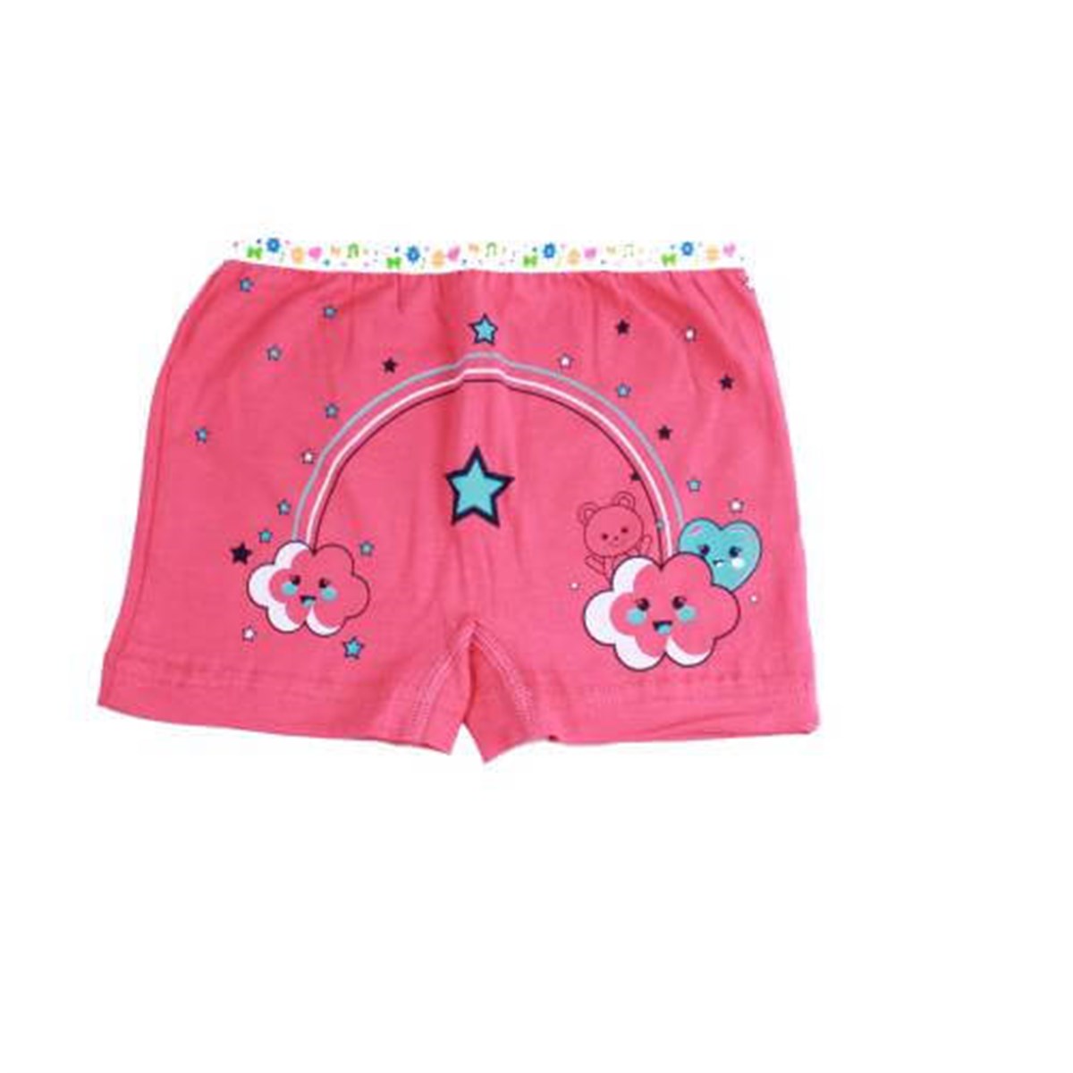 İç GiyimTutku 3'lü Paket Elastan Kız Çocuk Baskılı Külot Boxer Şort