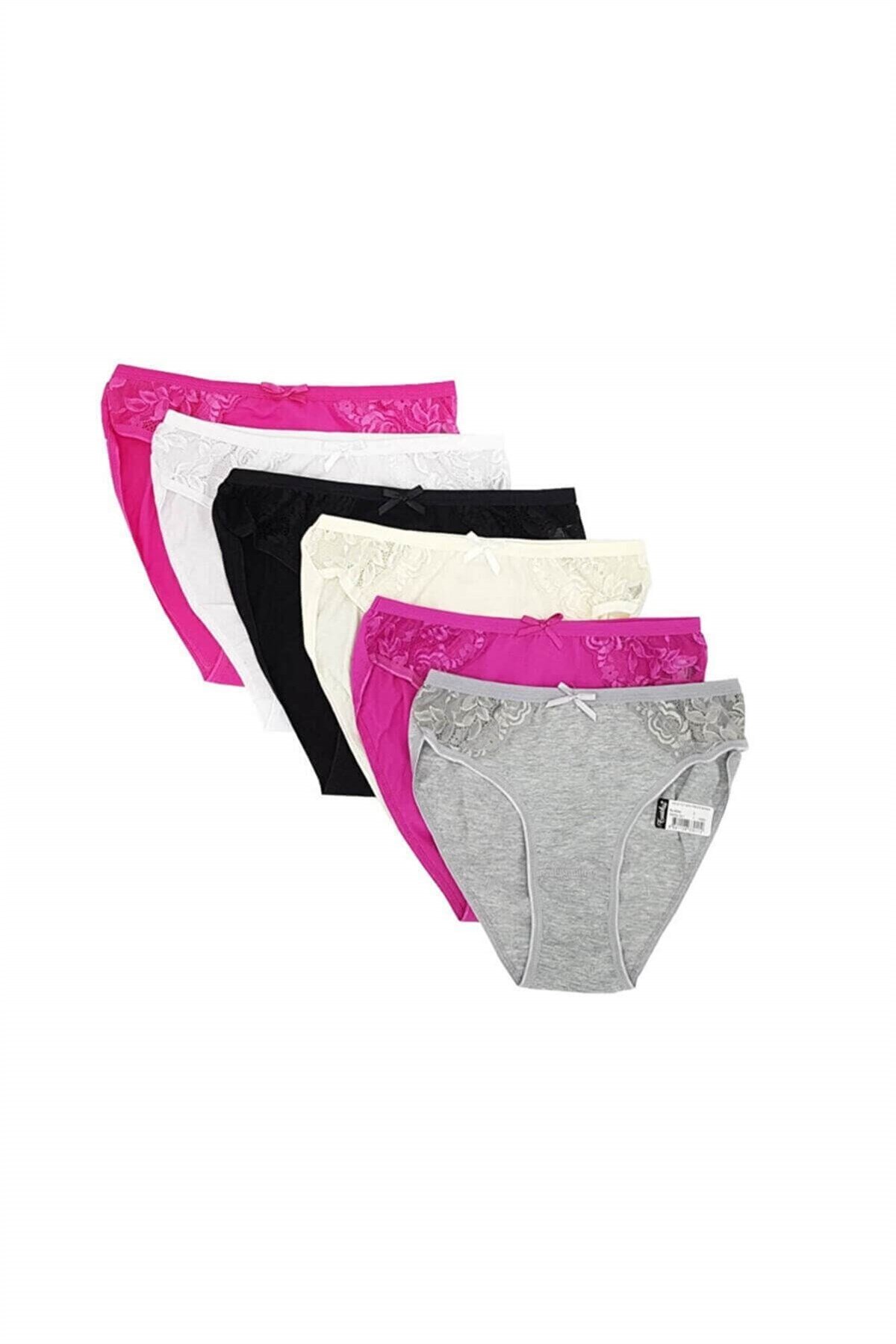 Külot, String, TangaTutku 6'lı Paket 0515 Firuze Dantelli Bayan Elastan Bikini Külot