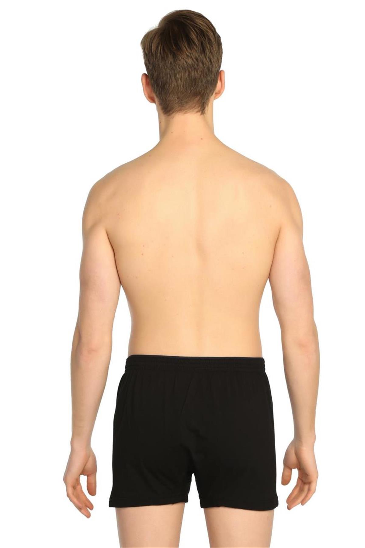 BoxerTutku 6'lı Paket Düğmeli Penye Erkek Düz Boxer