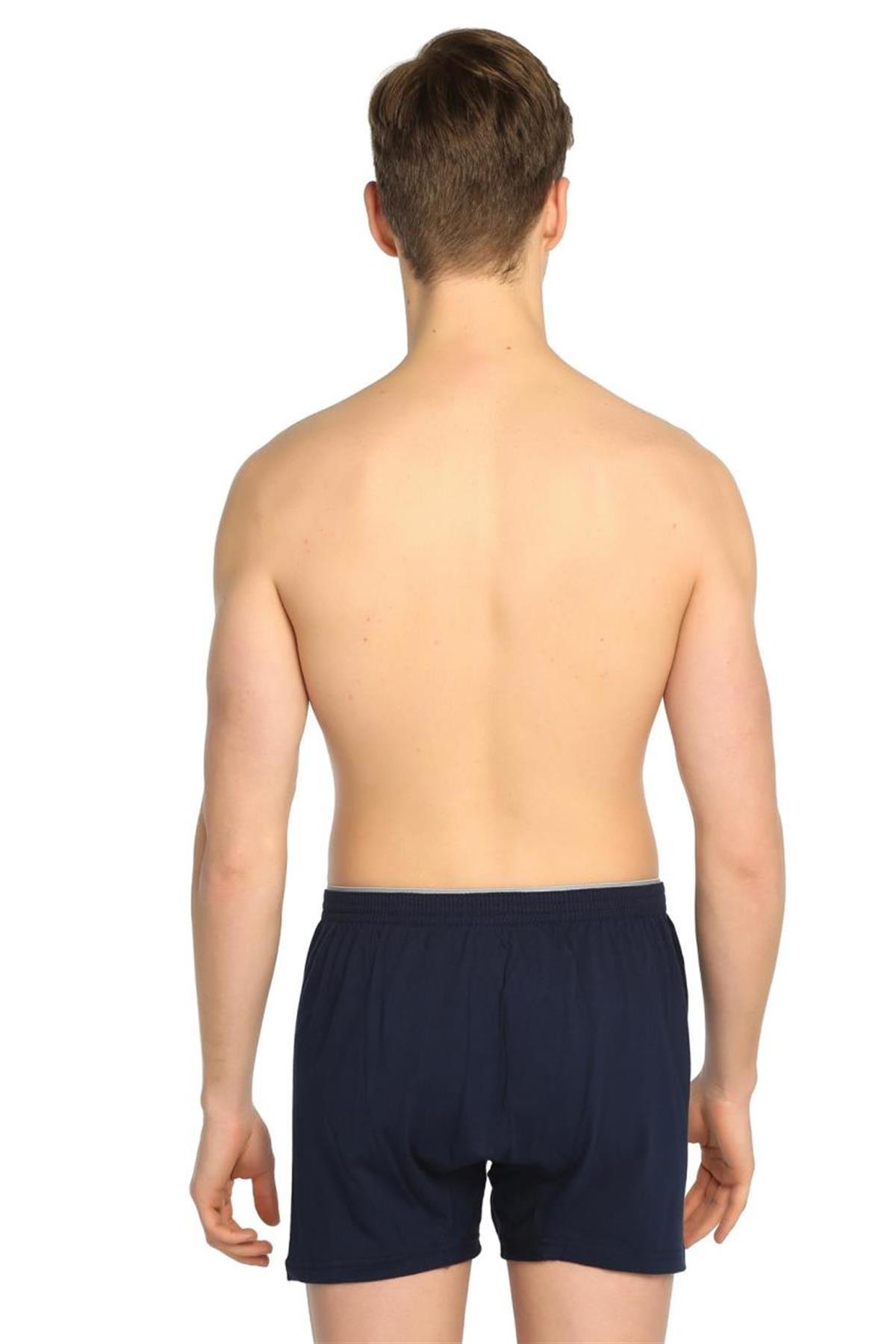 BoxerTutku 6'lı Paket Düğmeli Penye Erkek Düz Boxer