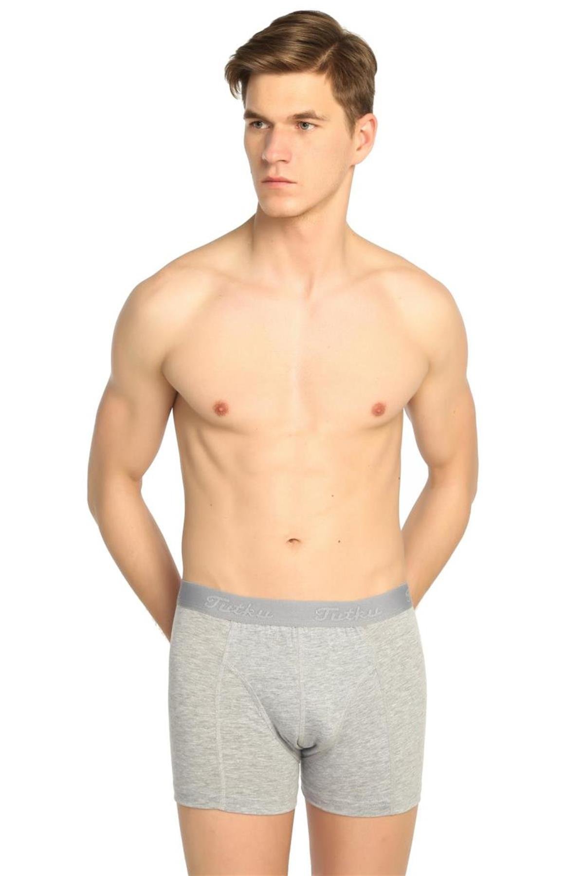 BoxerTutku 6'lı Paket Penye Likralı Erkek Boxer