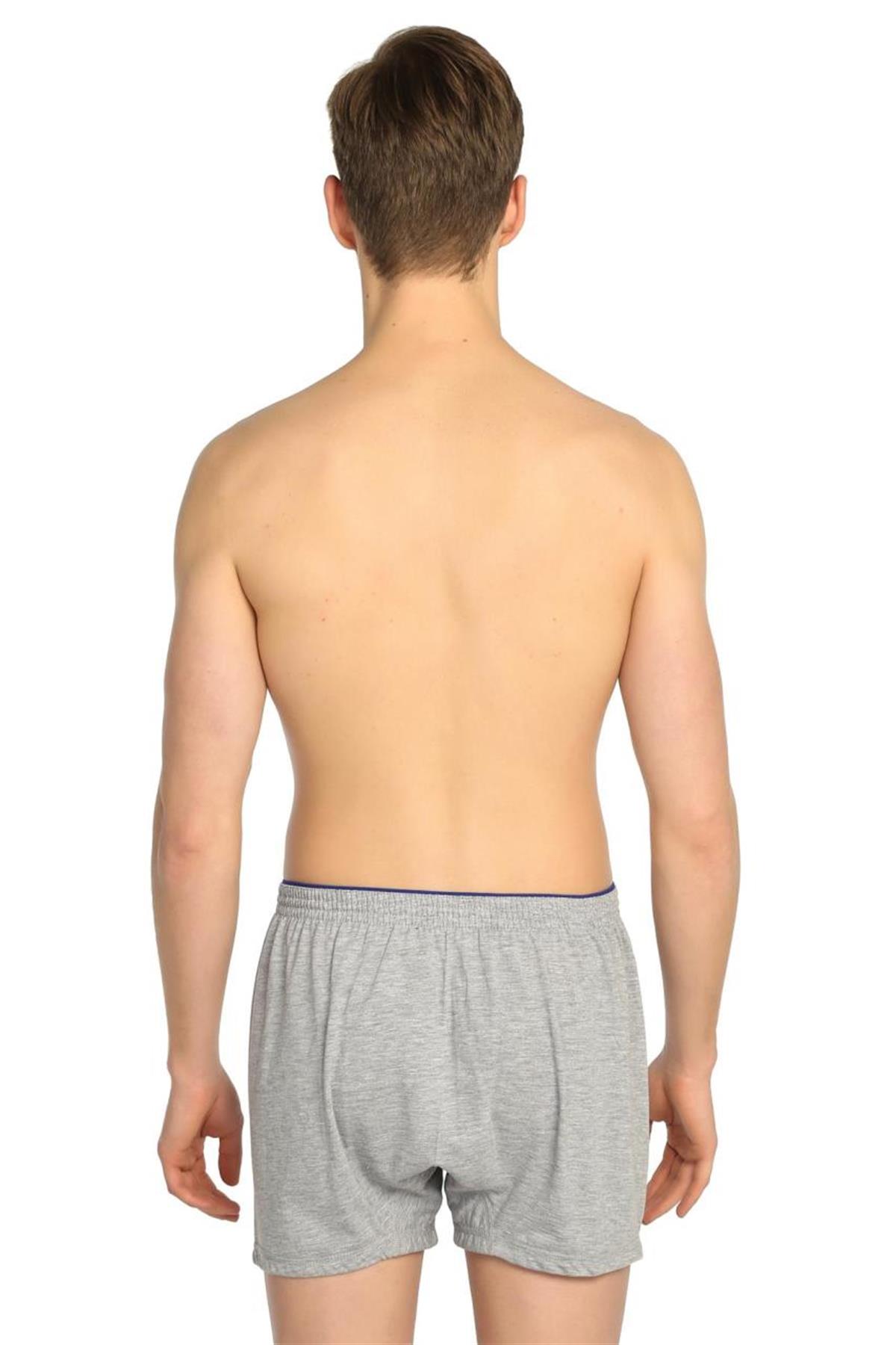 BoxerTutku Penye 12'li Paket Düğmeli Düz Erkek Boxer