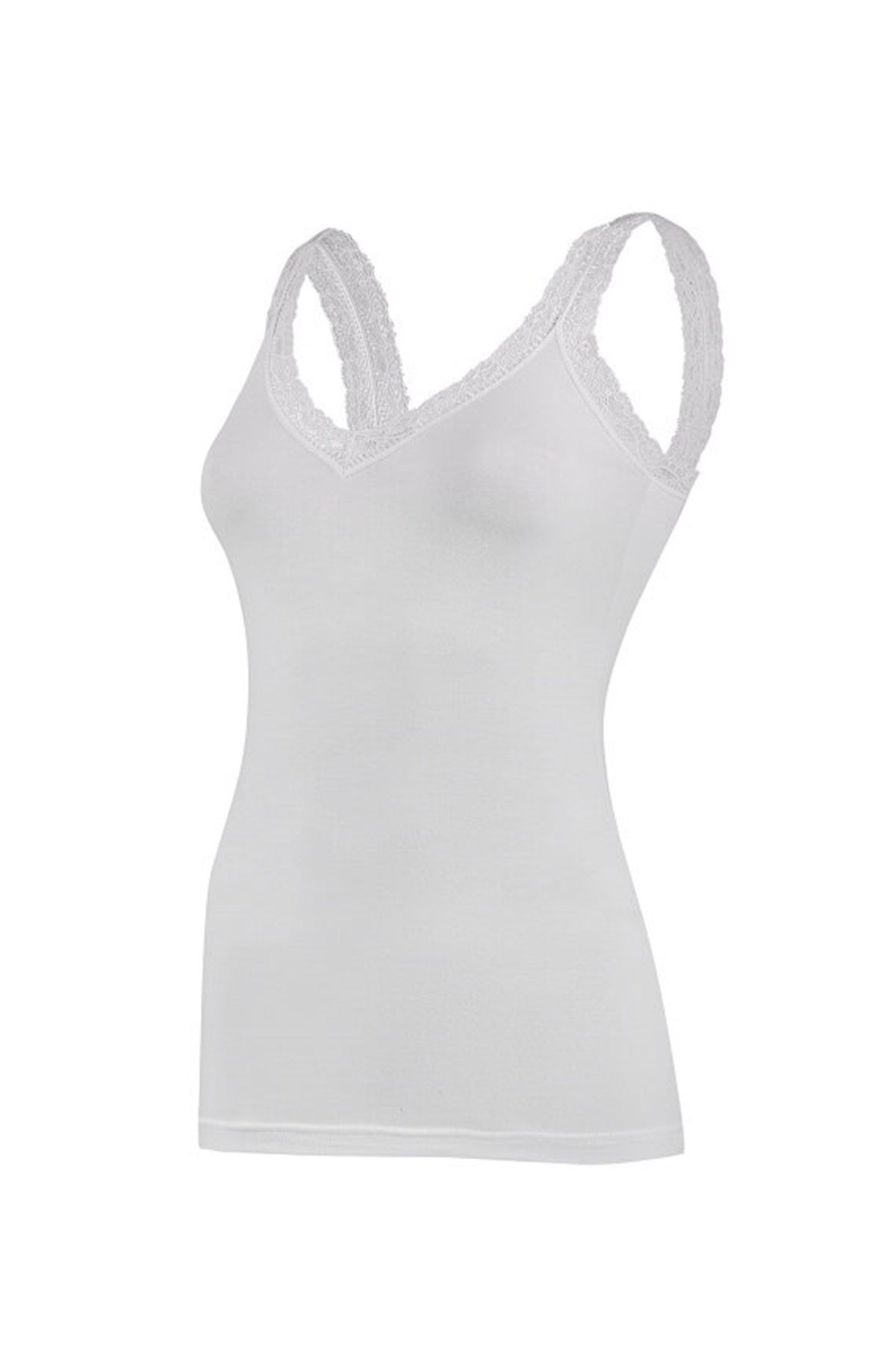Atlet, Fanila, BodyYıldızYıldız 2260 Modal Likralı Askıları Dantelli Bayan Atlet