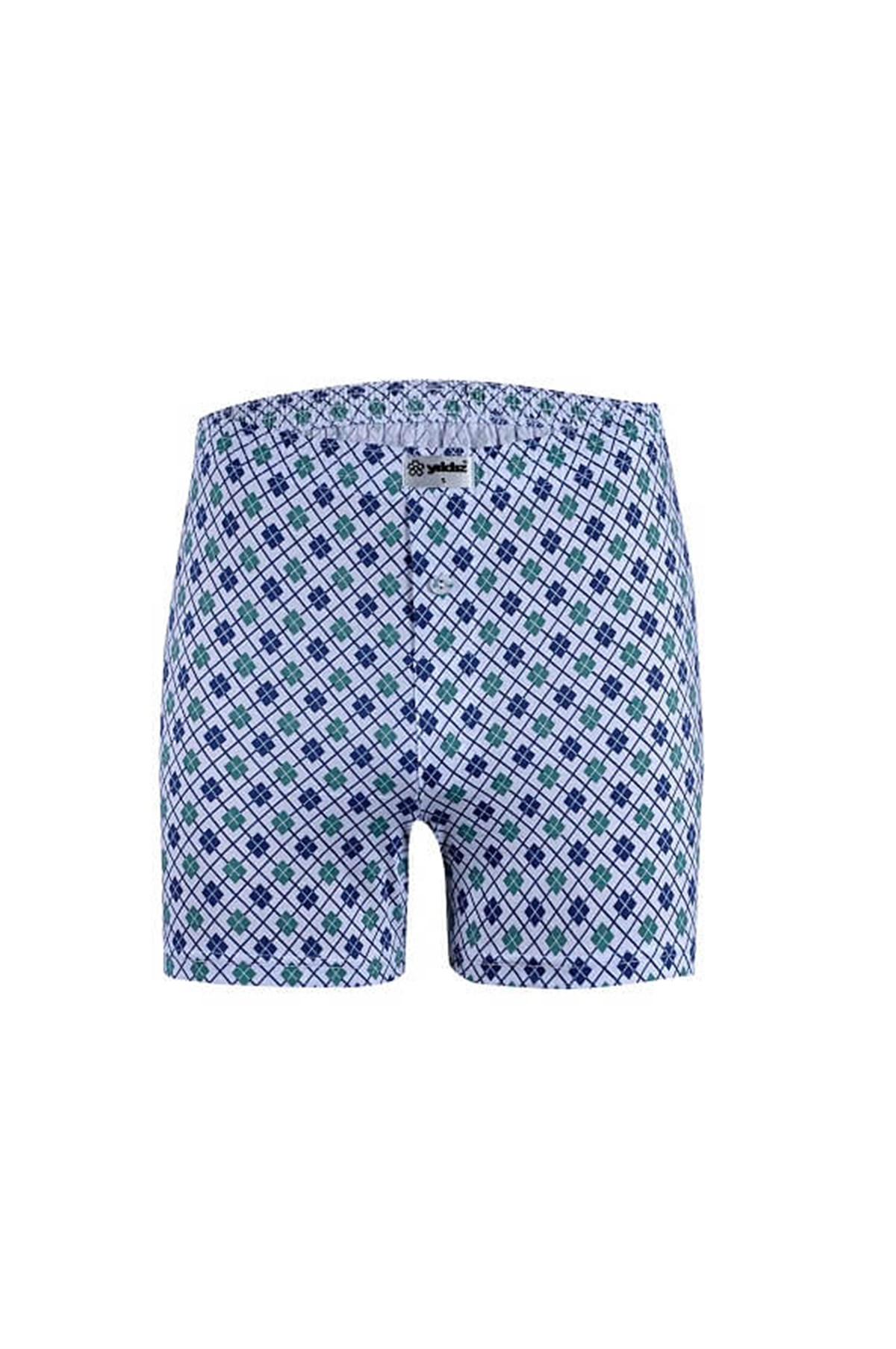 BoxerYıldızYıldız 35 Emrime Penye Desenli Erkek Boxer