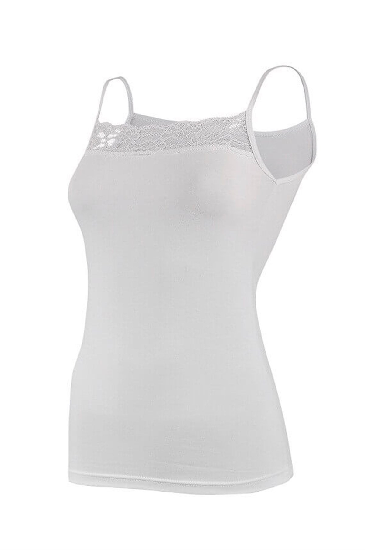 Atlet, Fanila, Body2135 Likralı Dantelli İp Askılı Bayan Atlet