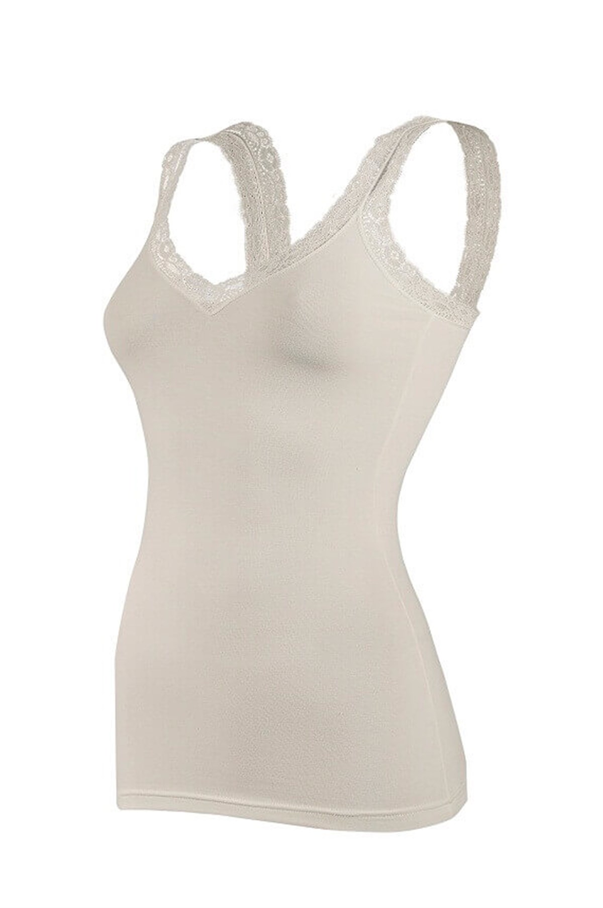 Atlet, Fanila, Body2260 Modal Likralı Askıları Dantelli Bayan Atlet