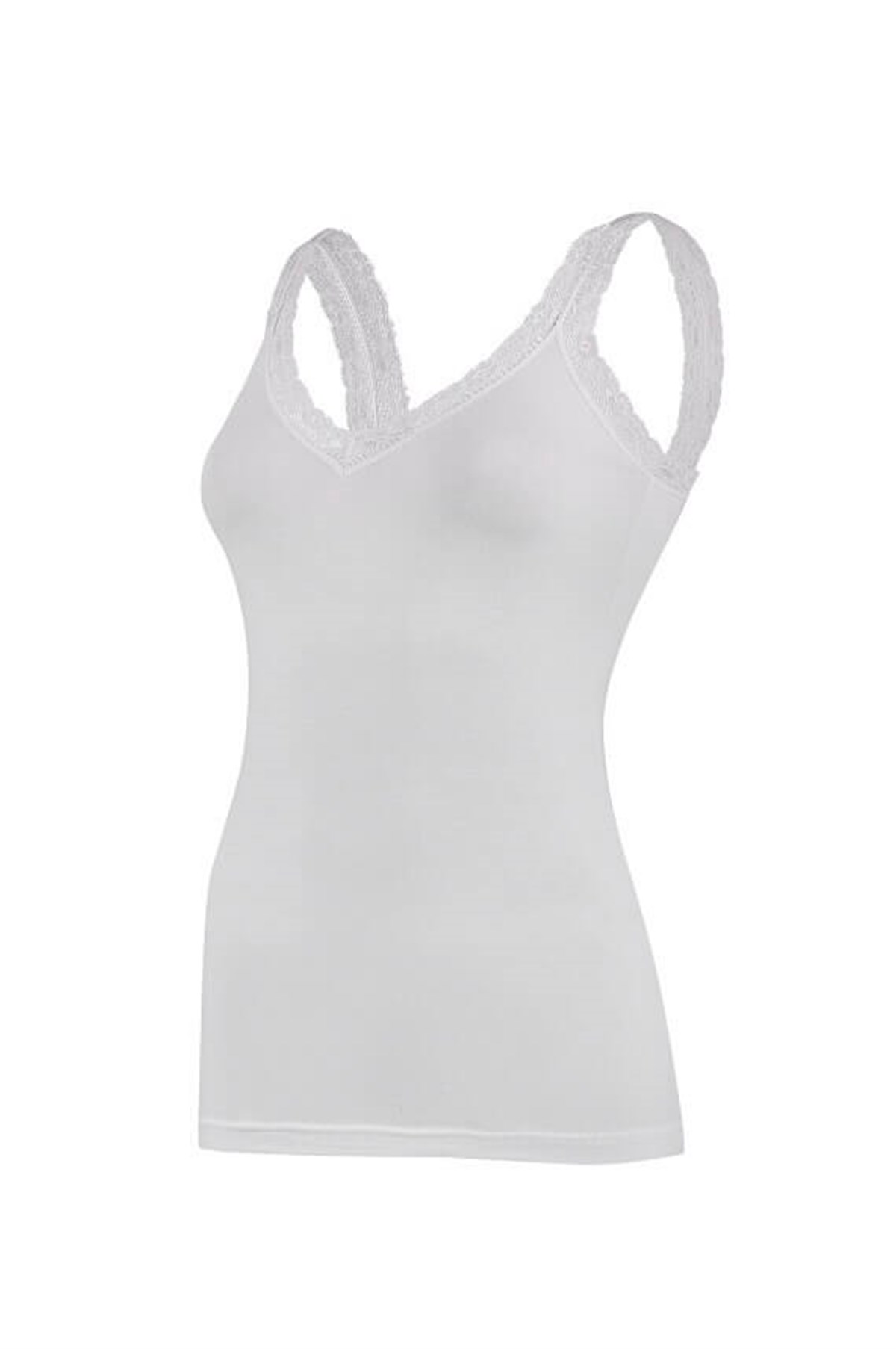 Atlet, Fanila, Body2260 Modal Likralı Askıları Dantelli Bayan Atlet