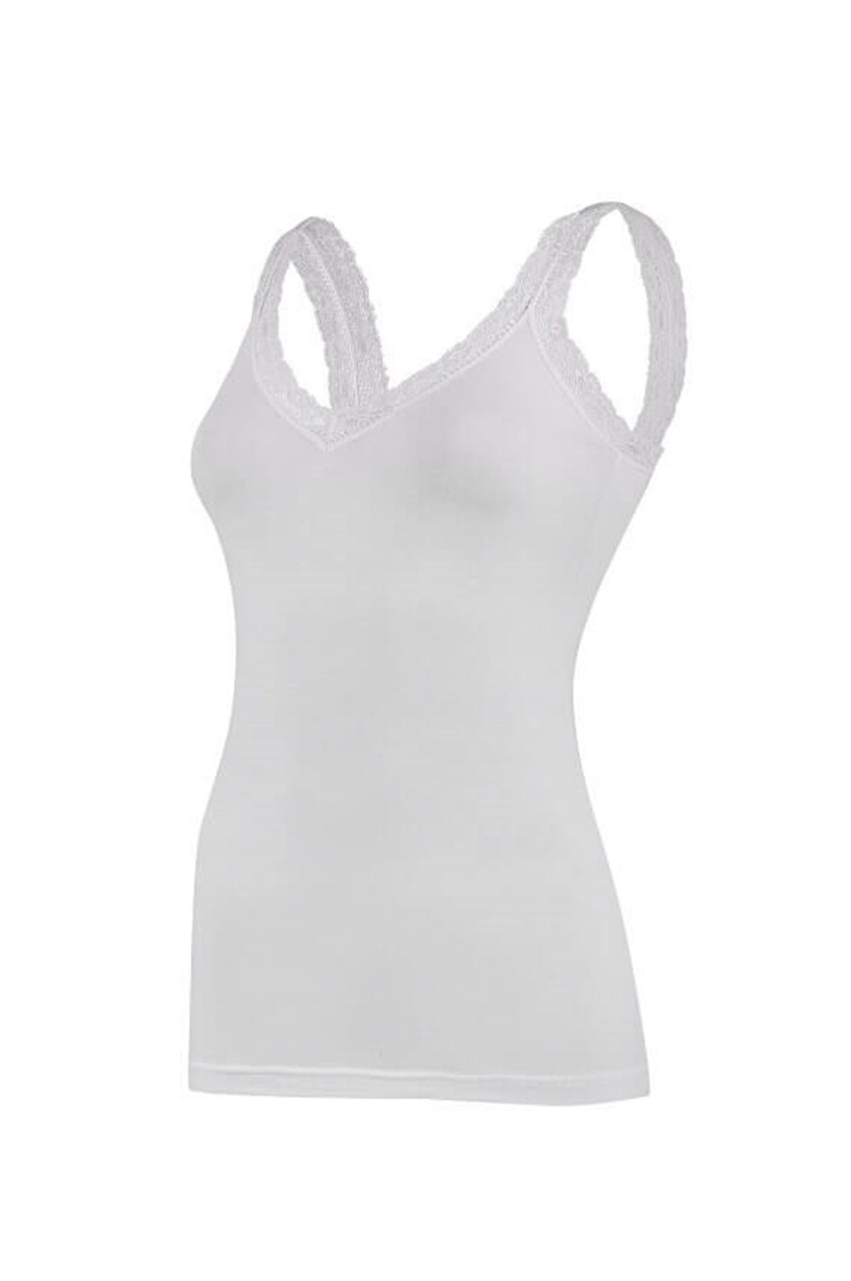 Atlet, Fanila, Body2260 Modal Likralı Askıları Dantelli Bayan Atlet