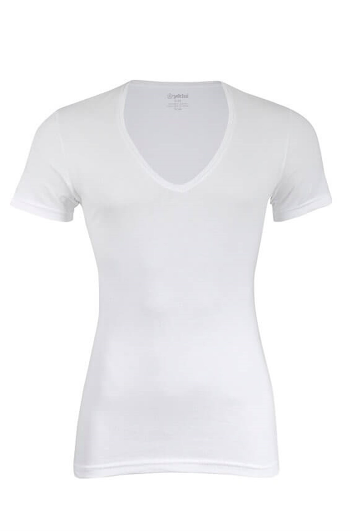 Tişört355 Derin V Yaka Kısa Kollu T-Shirt