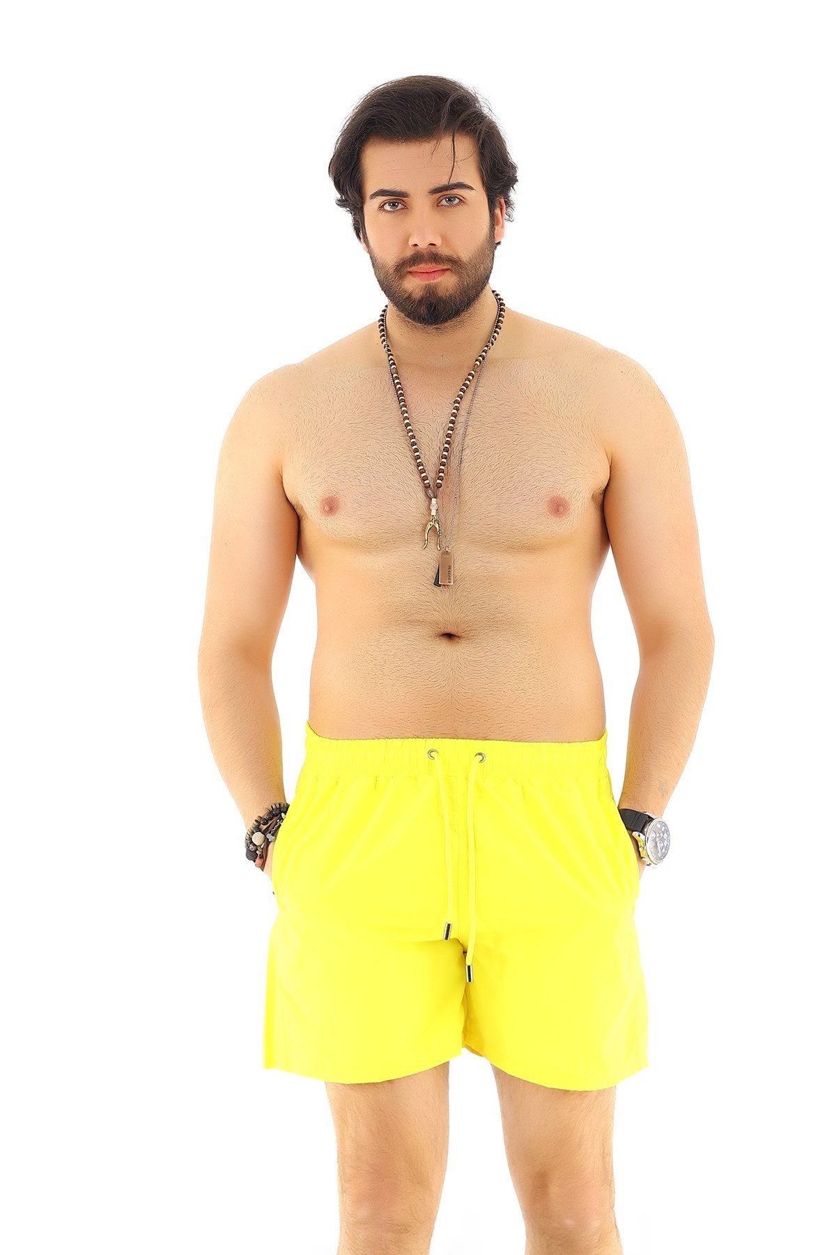 Sarı Basic Erkek Deniz Şortu
