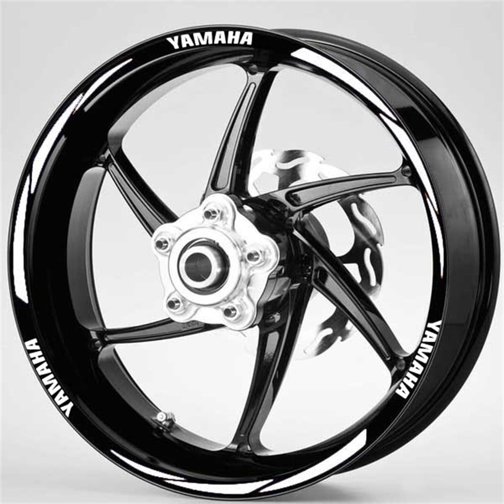  Beyaz Yamaha Yazılı 3 Parçalı Reflektif Jant Şeridi Yamaha