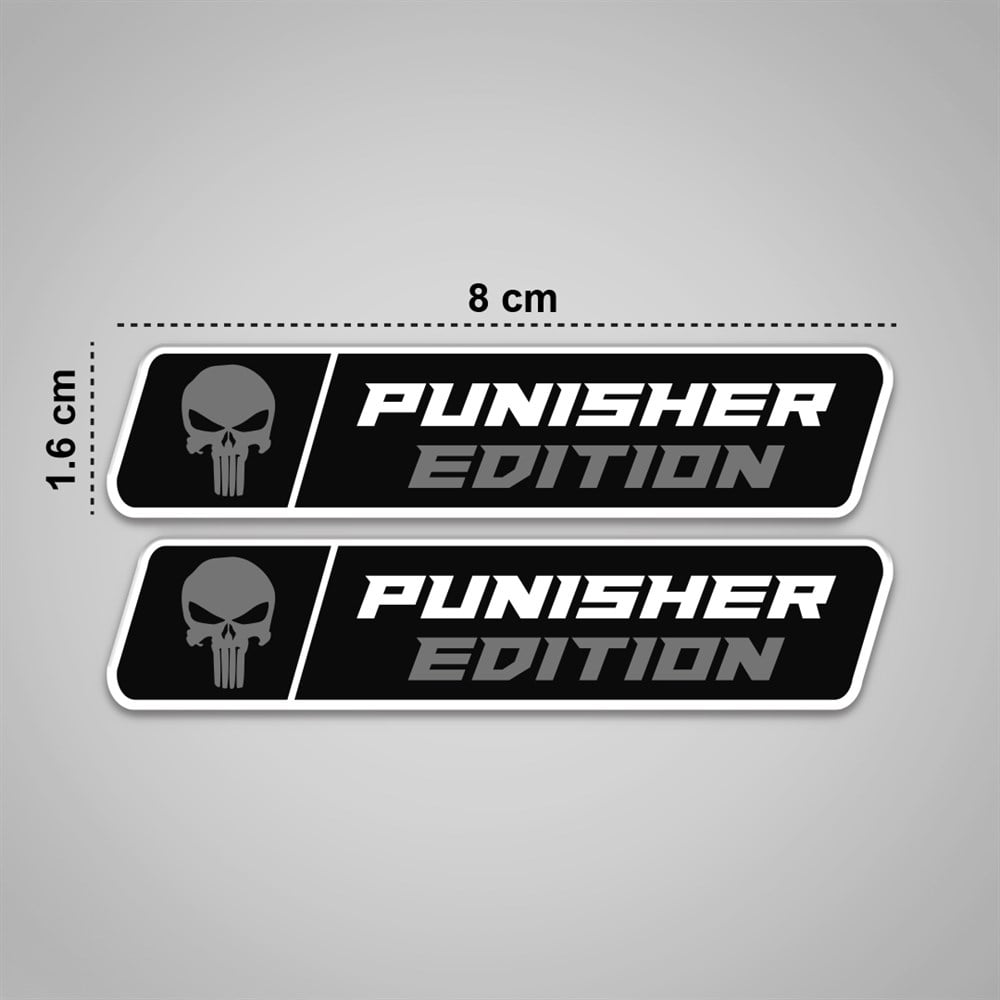3D Gümüş Punisher Edition Sticker