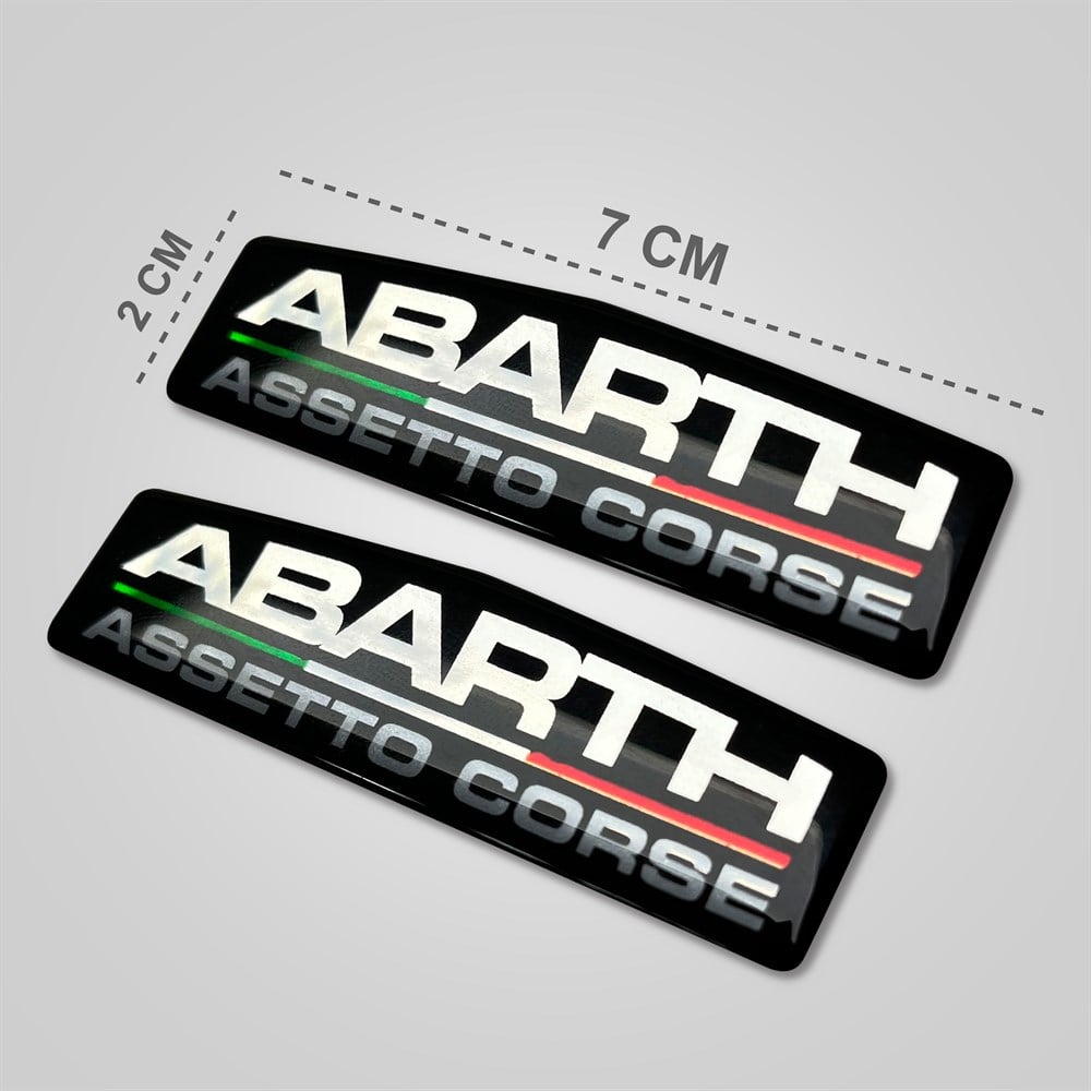 Abarth Araç 3D Gümüş Kabartmalı Etiket Sticker