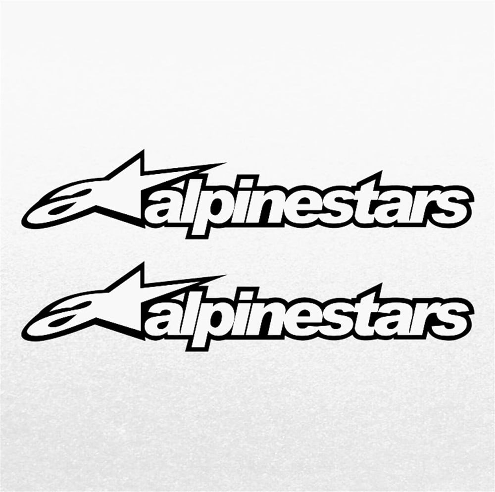 Alpinestars Beyaz Yazı Motosiklet Sticker 2 Adet