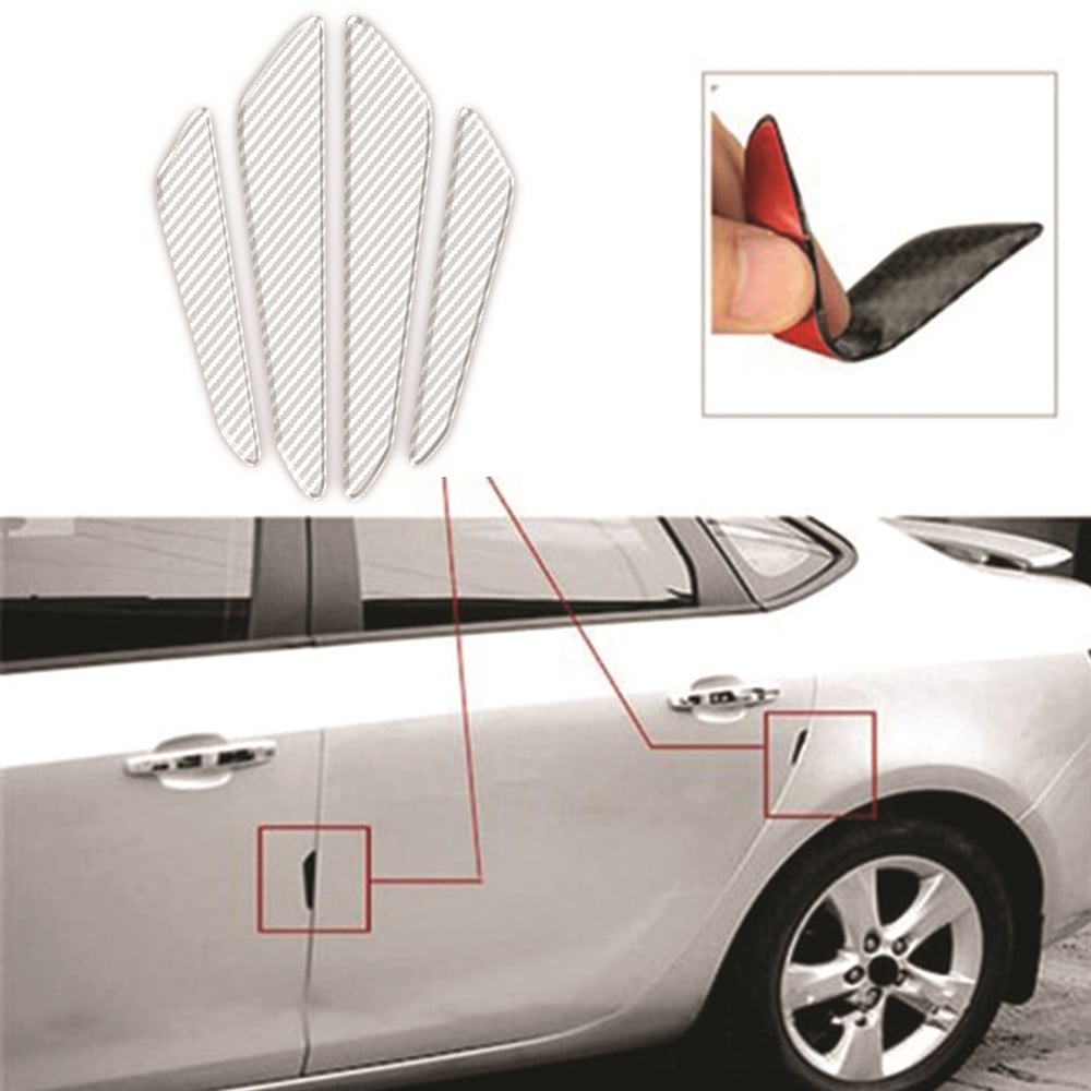 Araba Yan Kapı Koruma 3D Sticker Yapıştırma Beyaz Karbon Desen