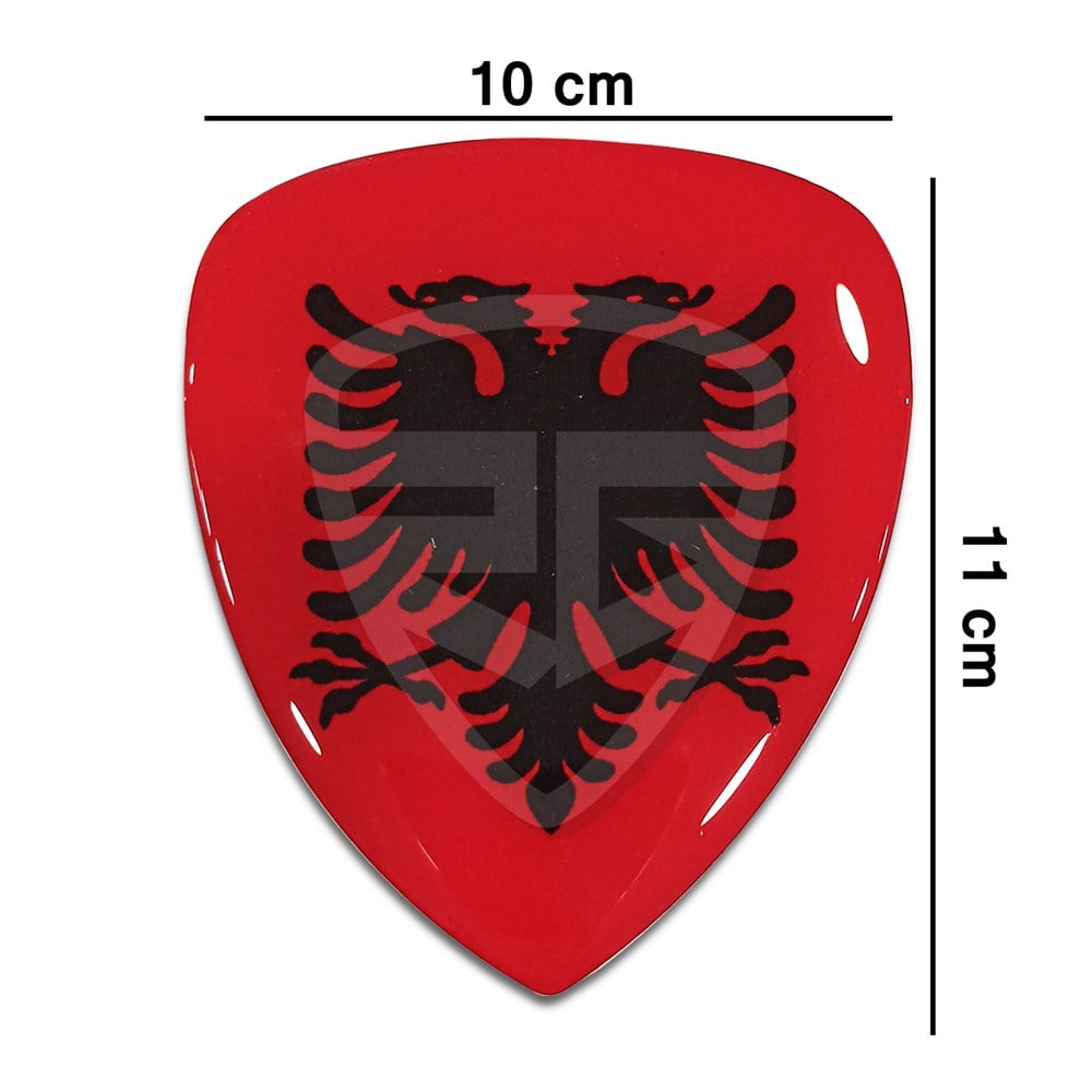 Arnavut Bayrağı 3D Damla Sticker 
