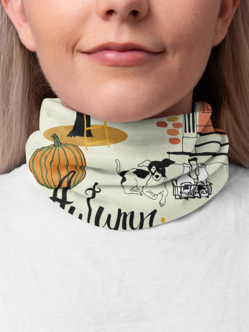 Autumun Sonbahar Kadın Bandana Saç Bandı Toka Boyunluk