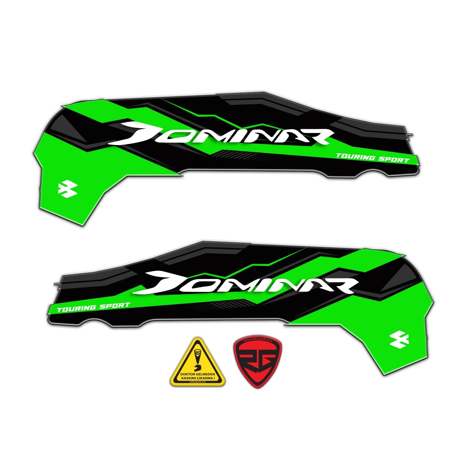 BAJAJ Dominar AKSESUAR YAN 3D KABARTMALI YEŞİL  DAMLA STİCKER