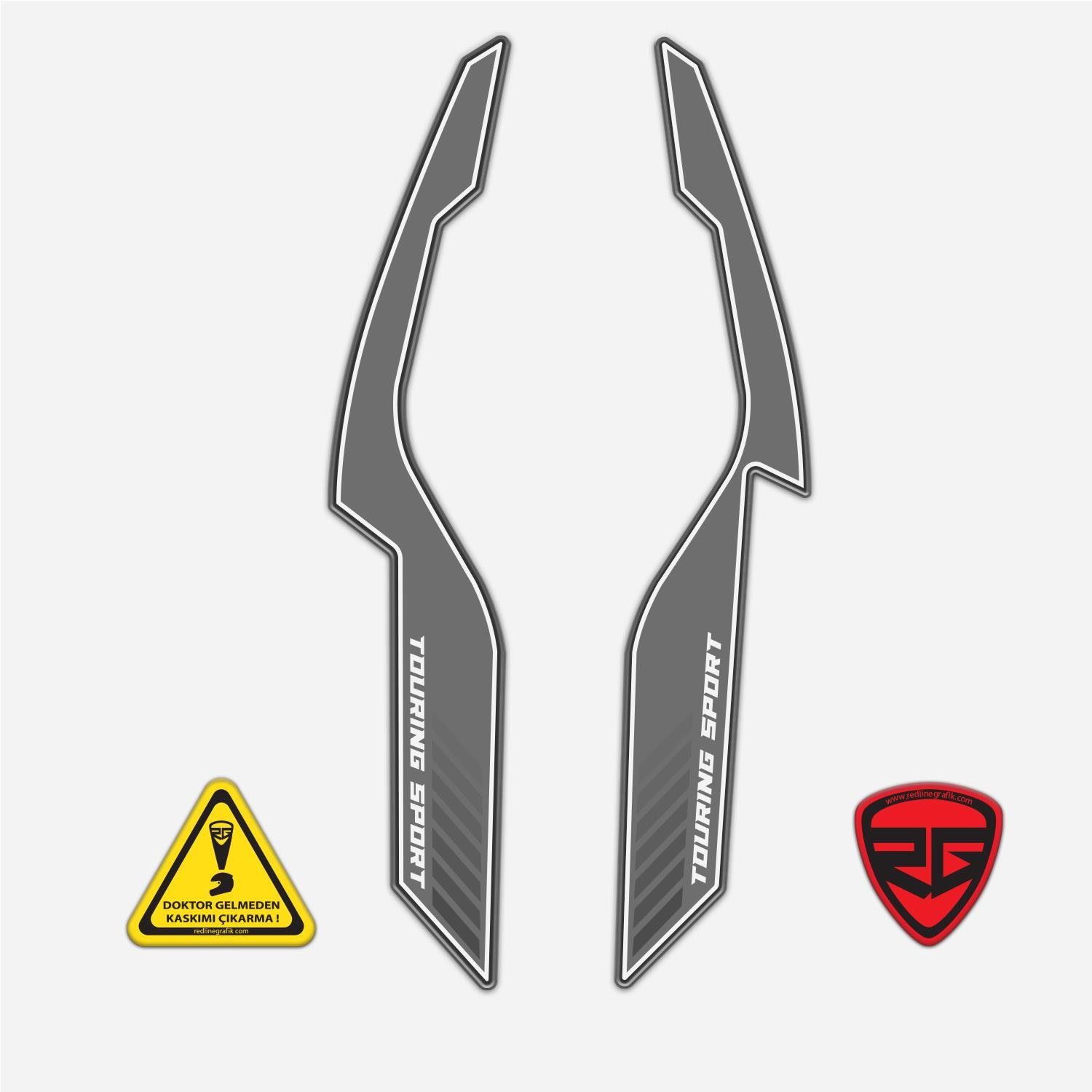 Bajaj Dominar Arka-Yan Kuyruk Pad Set GRİ Redlinegrafik 