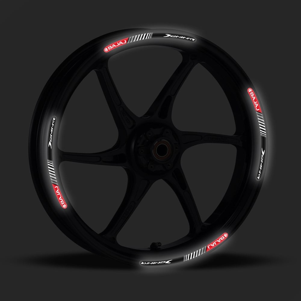 Bajaj Dominar Kırmızı 3D Reflektif Yansıtma Özellikli Damla Jant Şeridi 