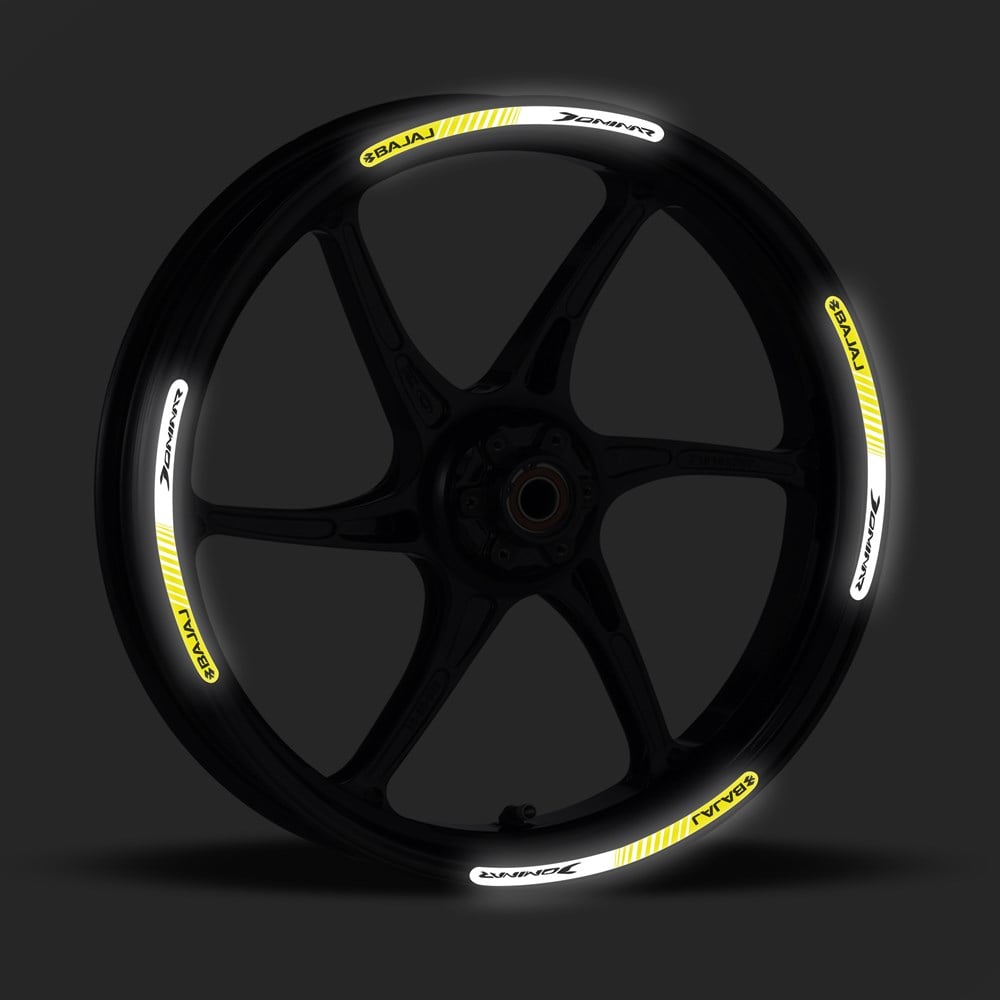 Bajaj Dominar Sarı 3D Reflektif Yansıtma Özellikli Damla Jant Şeridi 