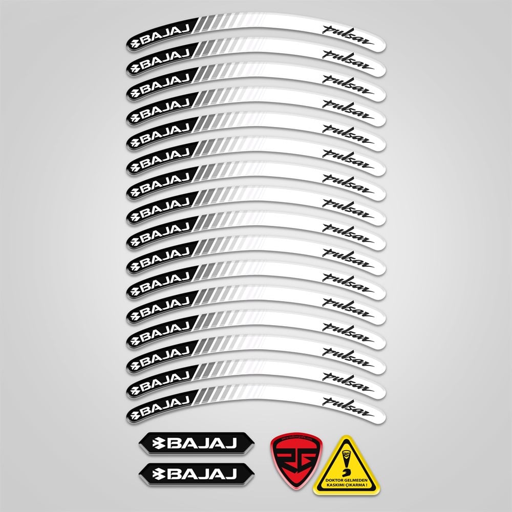 Bajaj Pulsar 3D Reflektif Yansıtma Özellikli Damla Jant Şeridi 