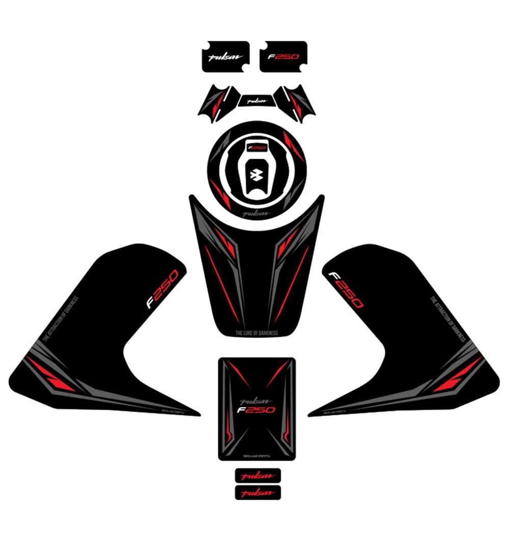 Bajaj Pulsar F250 2023 Model Gidon Pad Set Kırmızı Edition Special Series Redline Grafik 