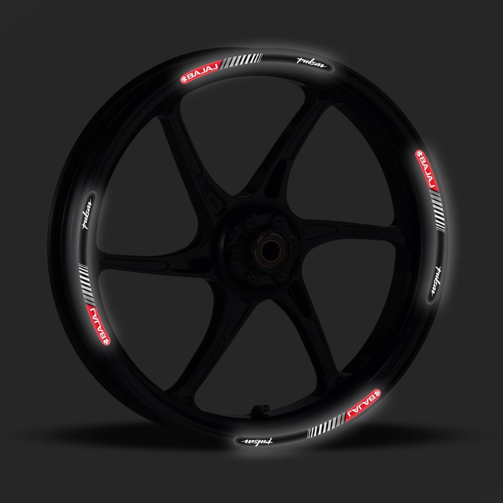 Bajaj Pulsar Kırmızı 3D Reflektif Yansıtma Özellikli Damla Jant Şeridi 