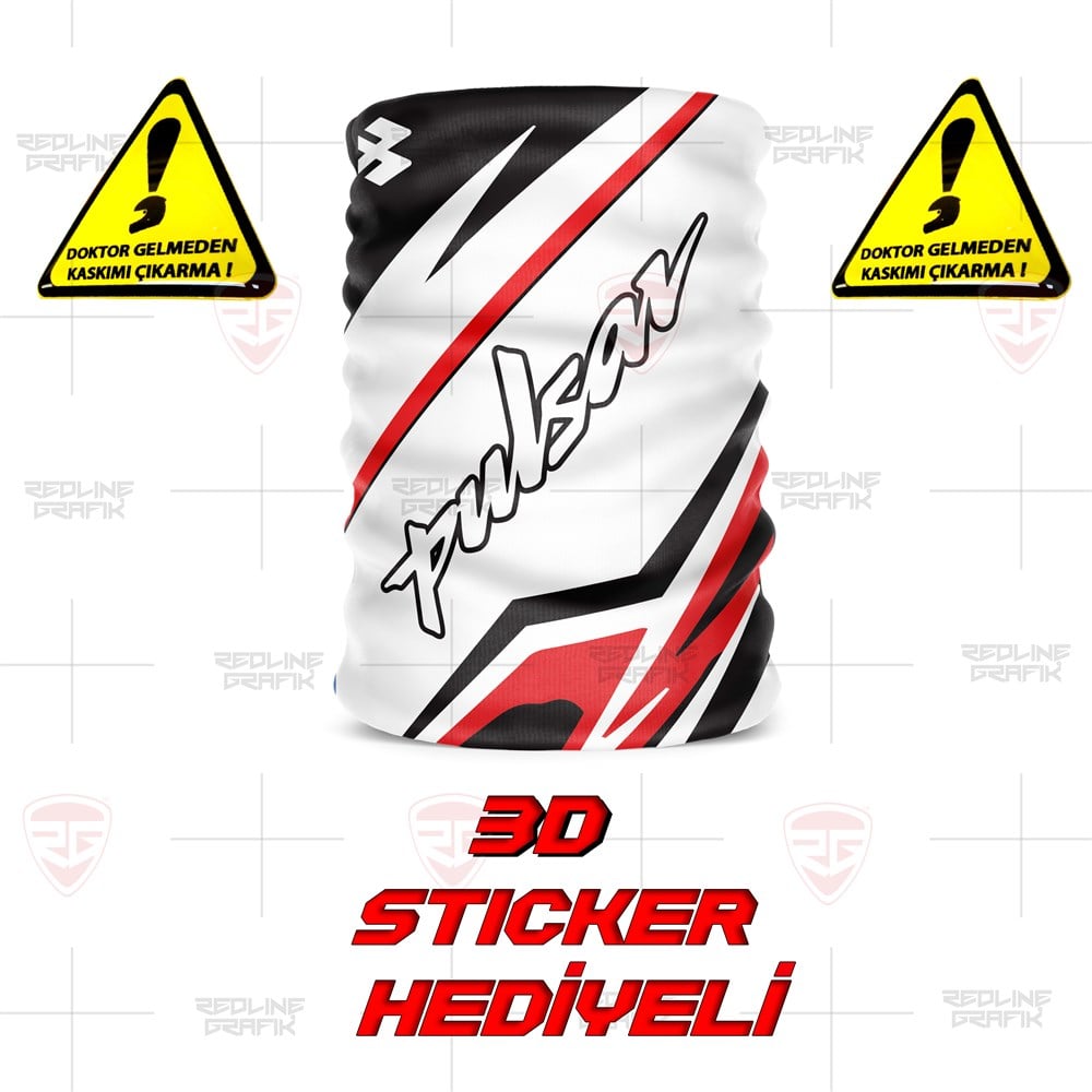 Bajaj Pulsar Kırmızı Beyaz Bandana Buff Balaklava
