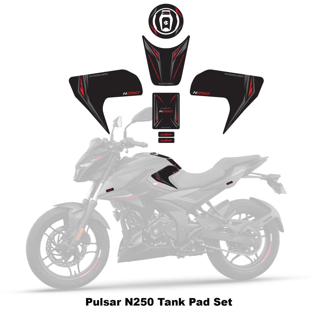 Bajaj Pulsar  N250 2023 Model Tank Pad Set Kırmızı Edition Special Series Redline Grafik 