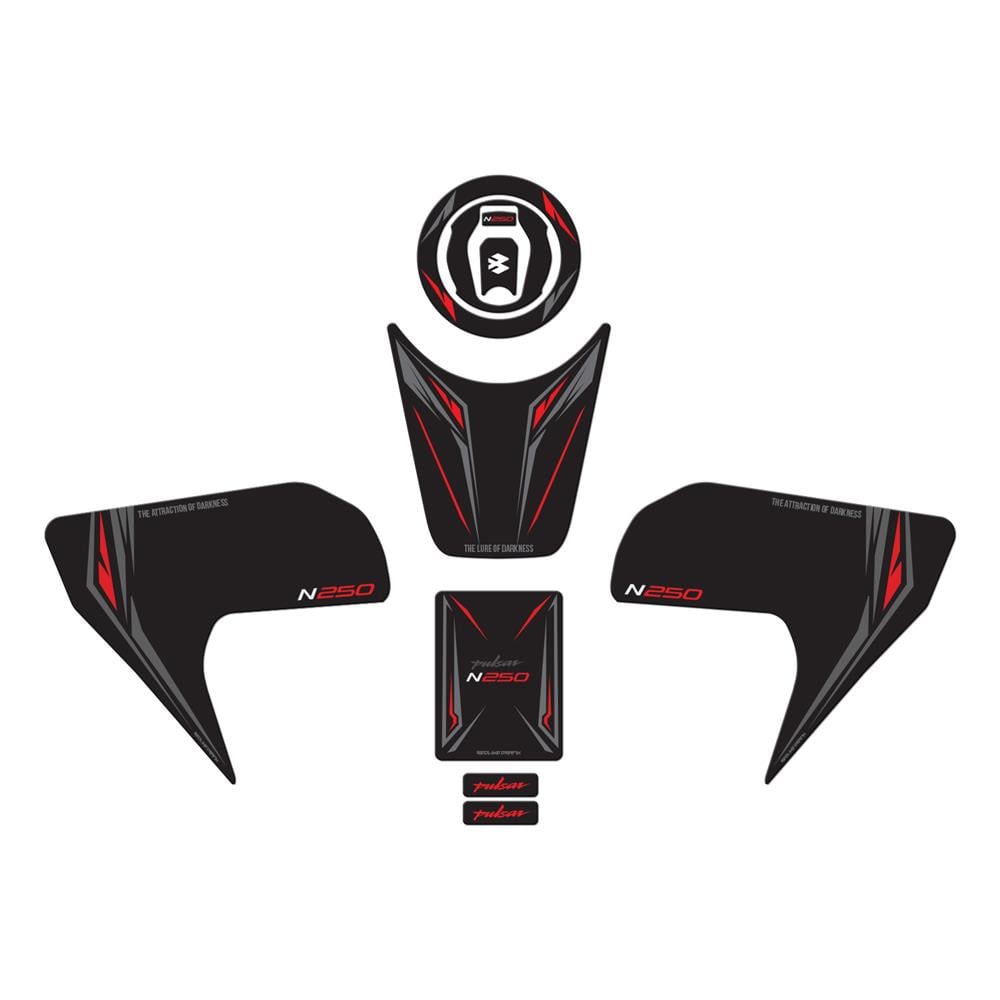 Bajaj Pulsar  N250 2023 Model Tank Pad Set Kırmızı Edition Special Series Redline Grafik 