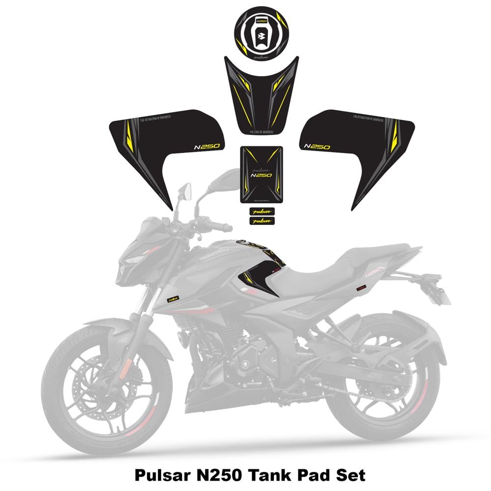 Bajaj Pulsar  N250 2023 Model Tank Pad Set Sarı Edition Special Series Redline Grafik 