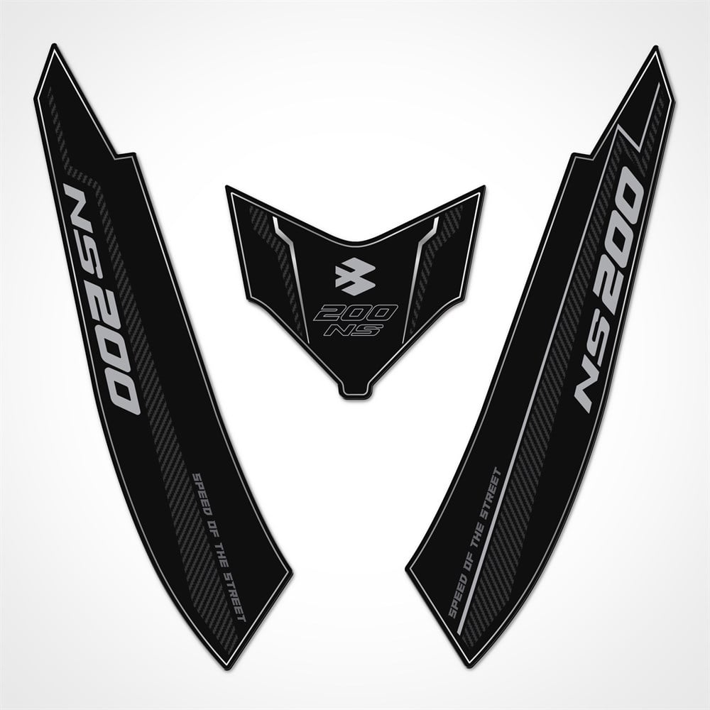 Bajaj Pulsar NS 200 Arka-Yan Kuyruk Pad Set Dark Carbon Serisi Siyah-Karbon