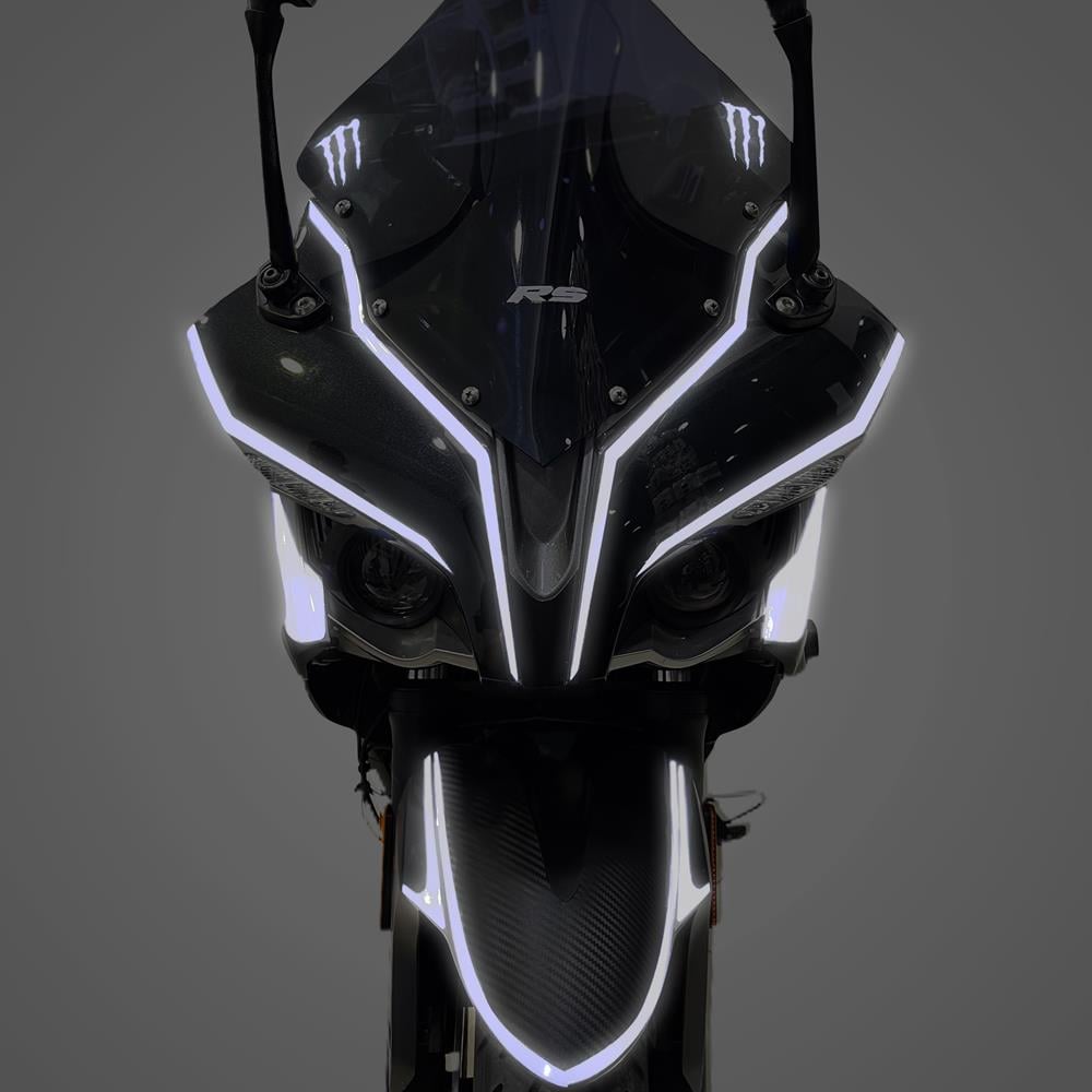 Bajaj Pulsar RS 200 Full Sticker Set Custom Reflektif Gümüş Beyaz