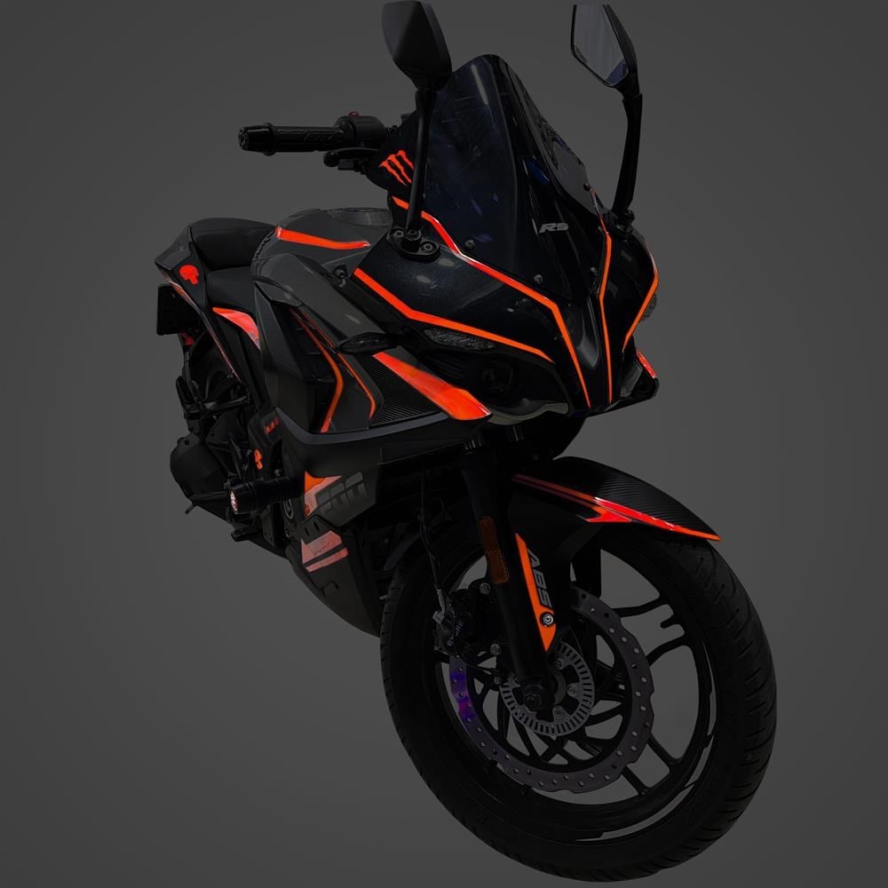 Bajaj Pulsar RS 200 Full Sticker Set Custom Kırmızı