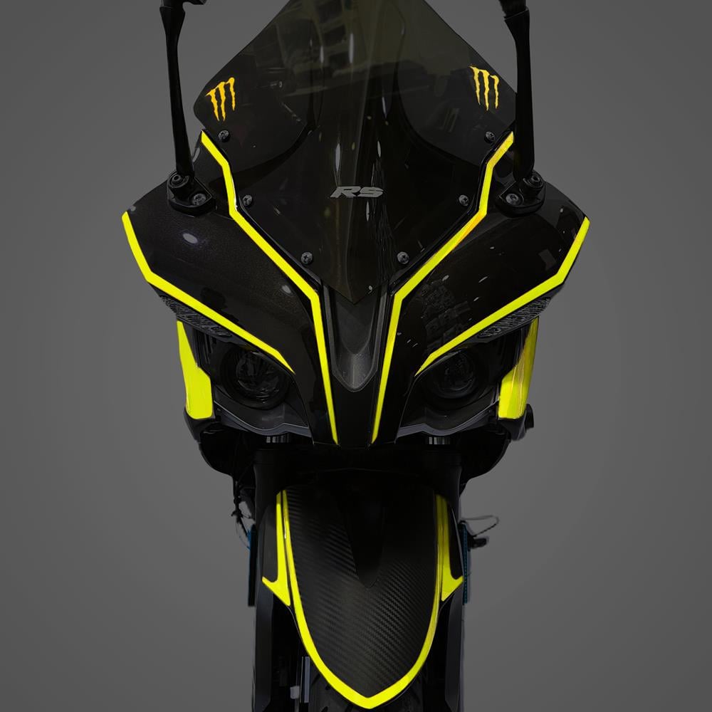 Bajaj Pulsar RS 200 Full Sticker Set Custom Neon Sarı