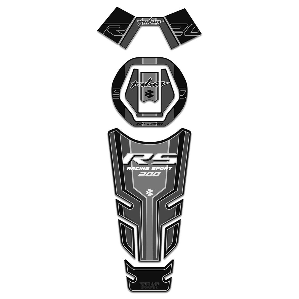 Bajaj Pulsar RS 200 Siyah Gri Tank Pad Set