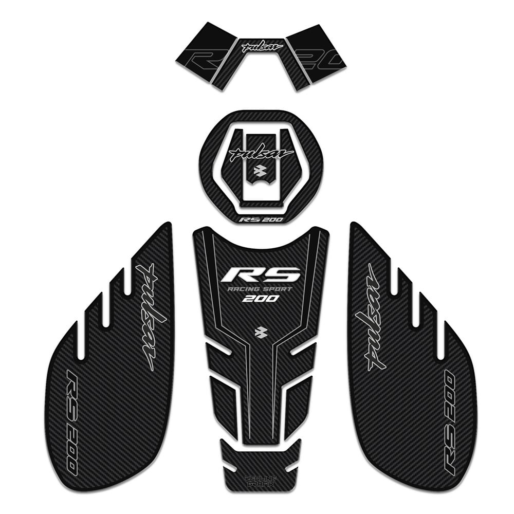 Bajaj Pulsar RS 200 Siyah Karbon Gidonlu Tank Pad Set