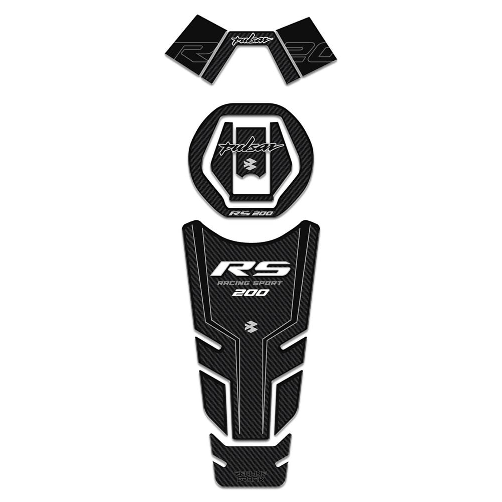 Bajaj Pulsar RS 200 Siyah Karbon Tank Pad Set