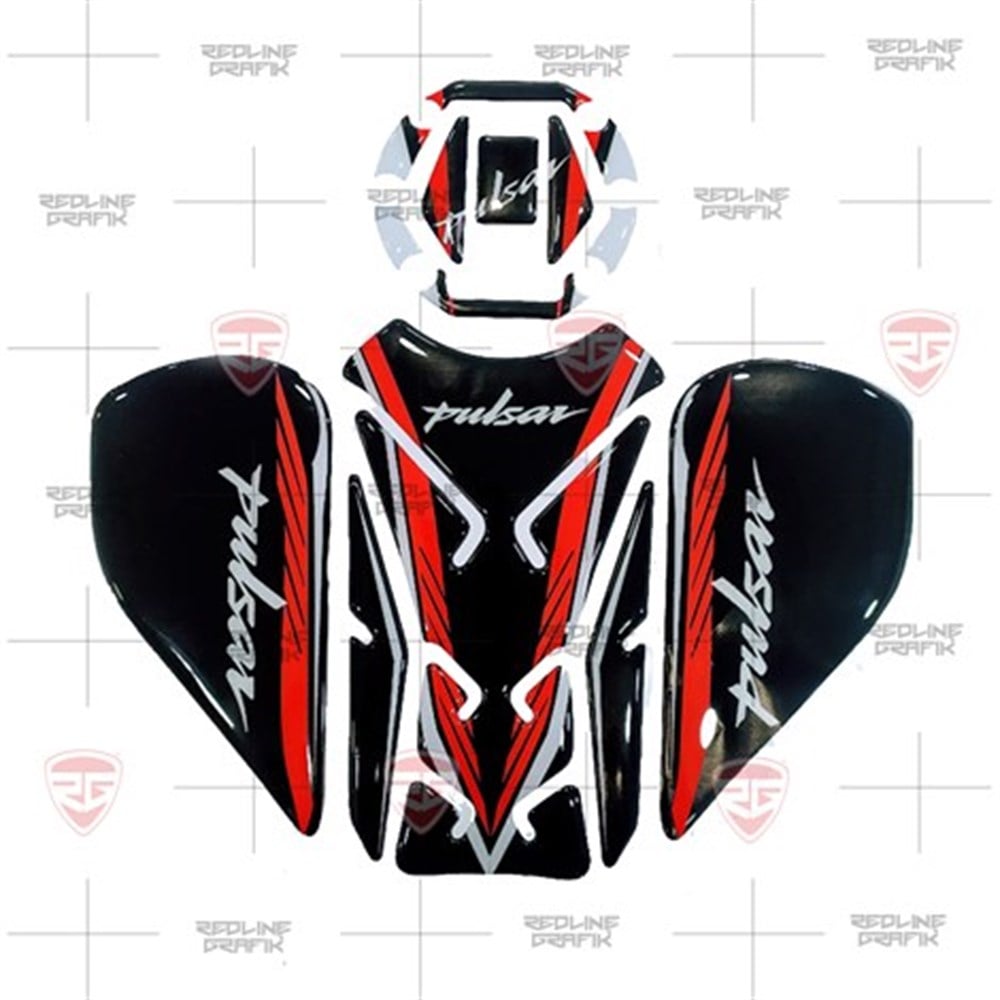 BAJAJ PULSAR TANK PAD DEPO KAPAK PAD SETİ KIRMIZI BEYAZ SİYAH