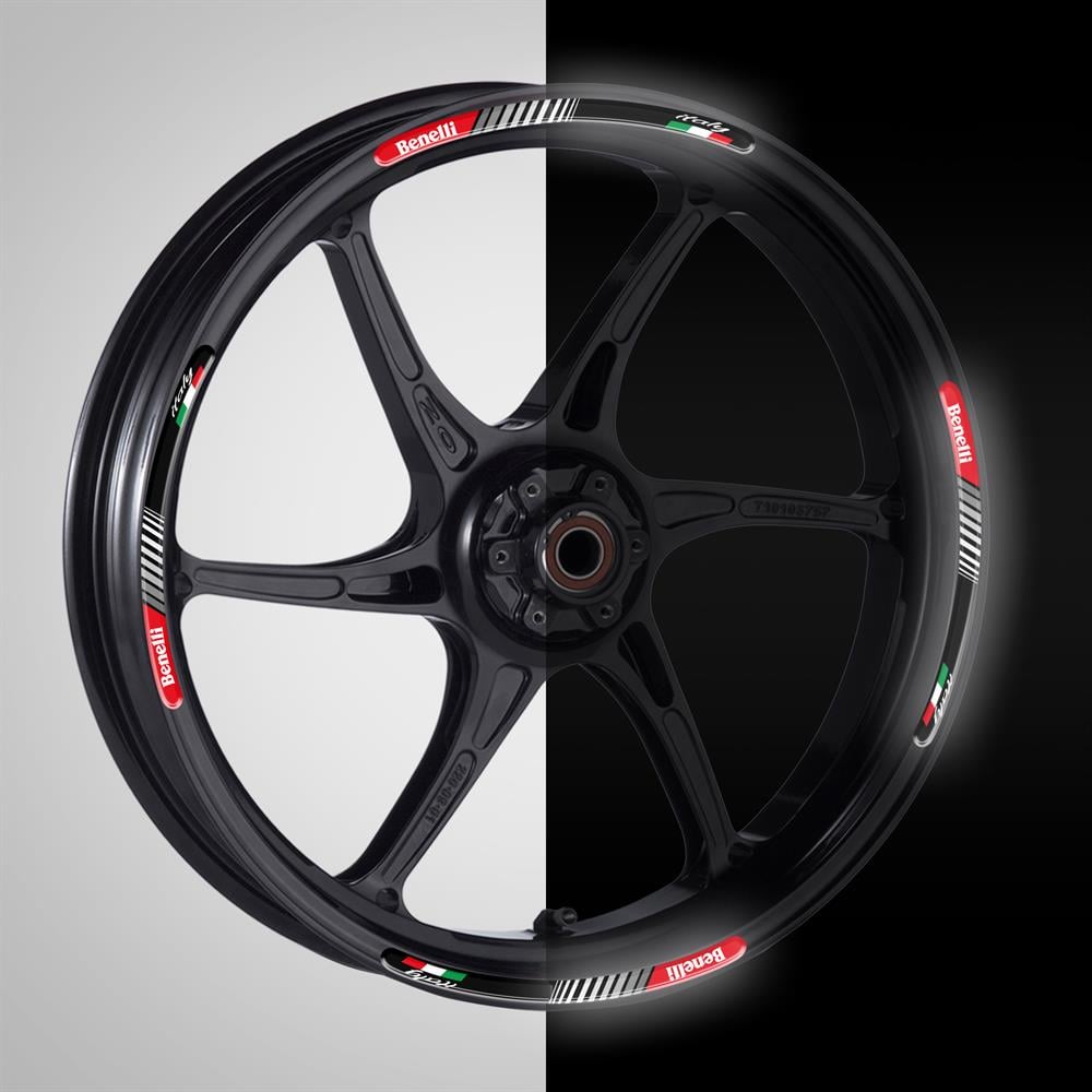 Benelli Kırmızı 3D Reflektif Yansıtma Özellikli Damla Jant Şeridi 