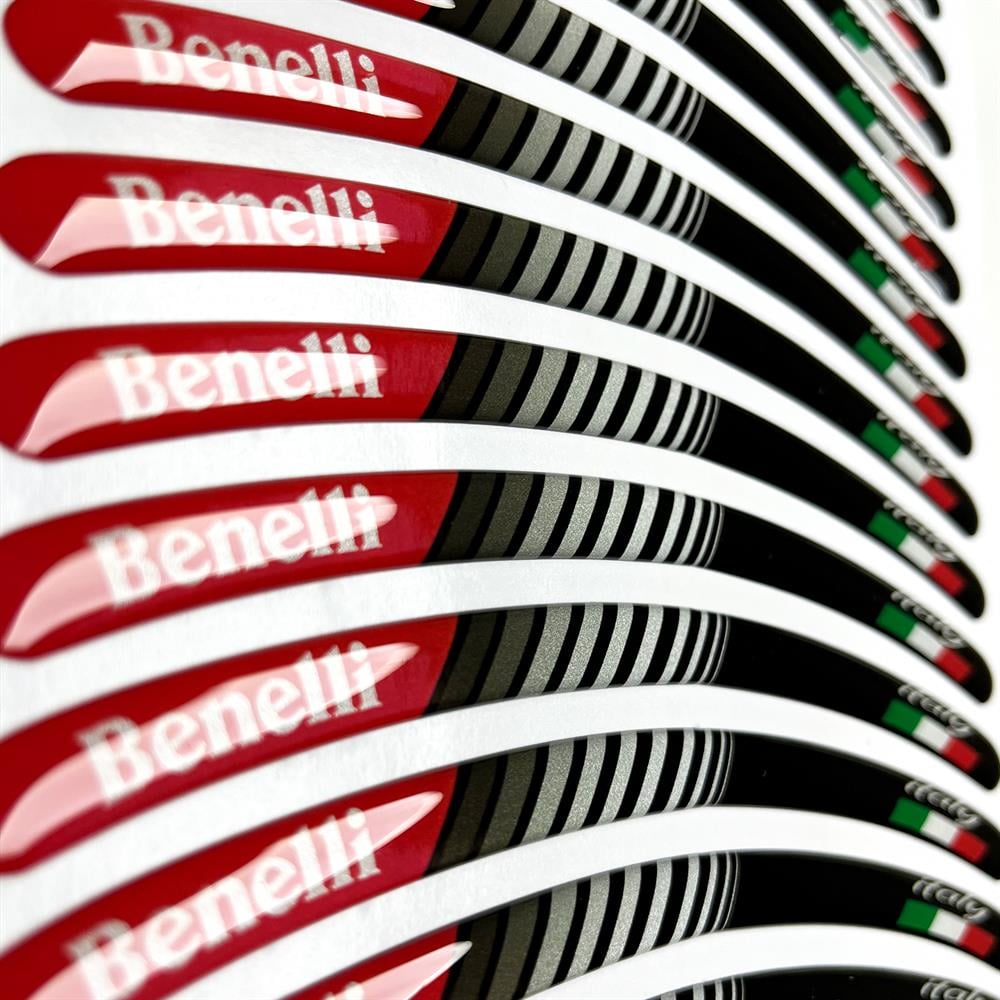 Benelli Kırmızı 3D Reflektif Yansıtma Özellikli Damla Jant Şeridi 