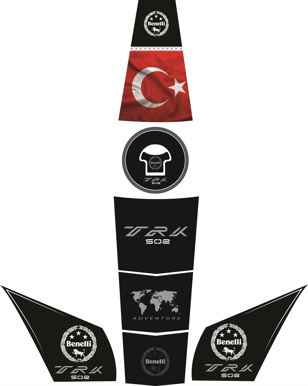 Benelli TRK 502 Tank Pad Sticker Seti 