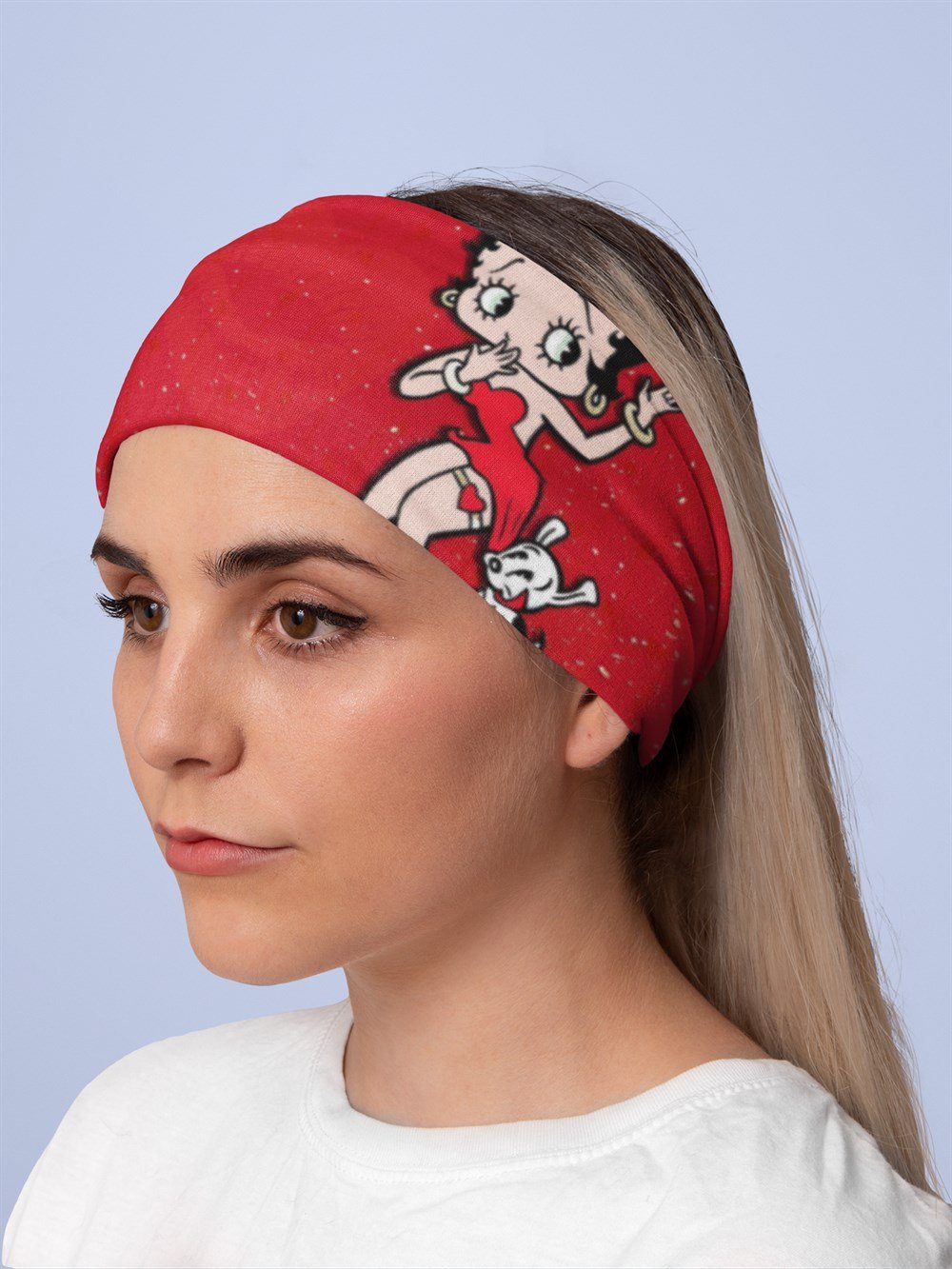 Betty Boop Kadın Bandana Saç Bandı Toka Boyunluk