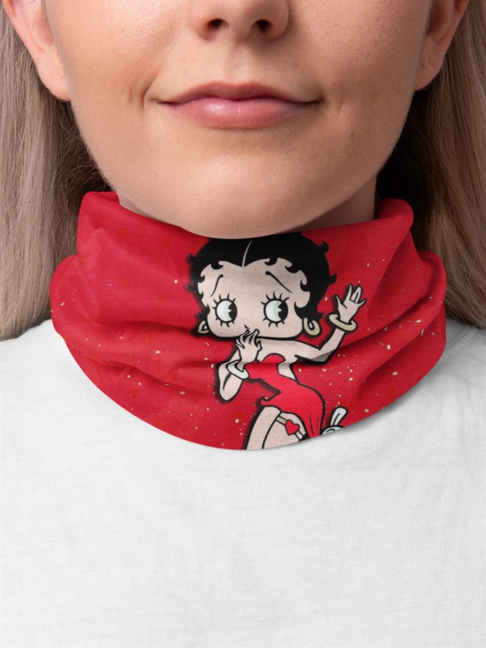 Betty Boop Kadın Bandana Saç Bandı Toka Boyunluk