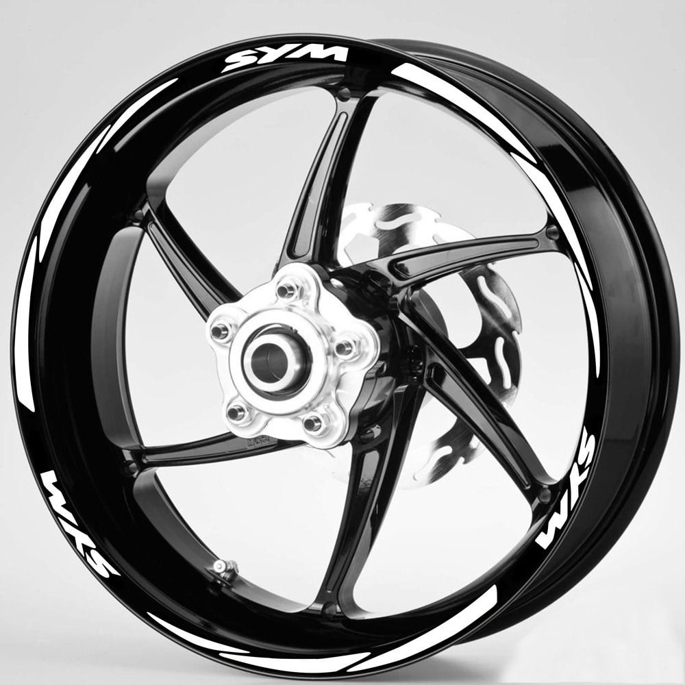 Beyaz Sym Yazılı 3 Parçalı  Beyaz Reflektif Jant Şeridi