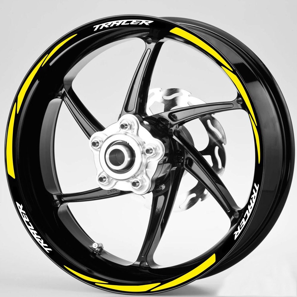 Beyaz Tracer Yazılı 3 Parçalı Sarı Jant Şeridi