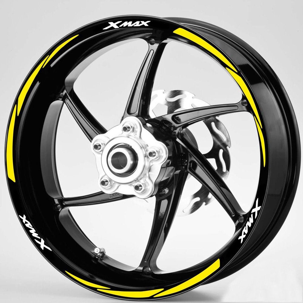 Beyaz Xmax Yazılı 3 Parçalı Sarı Jant Şeridi